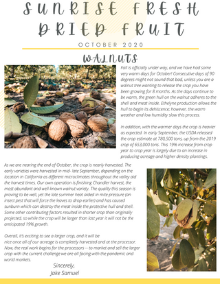 October 2020 newsletter walnuts