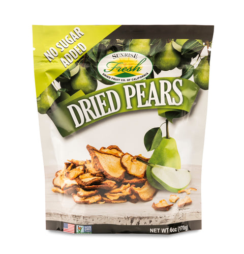 Dried pears in convenient-sized resealable bags, Sunrise Fresh