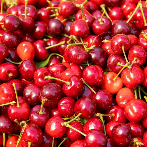 bright red batch of cherries